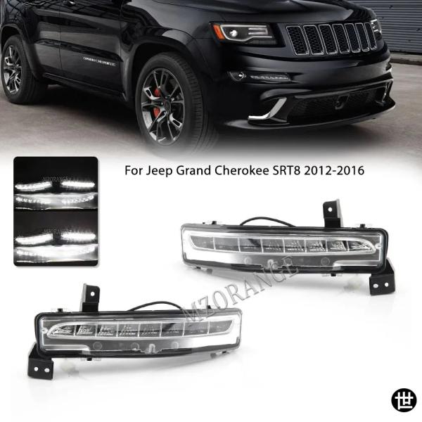 LED DRL デイタイムランニングライト ジープ グランドチェロキー SRT8 2012-16 フォグランプ ヘッドライト カーアクセサリー 2個