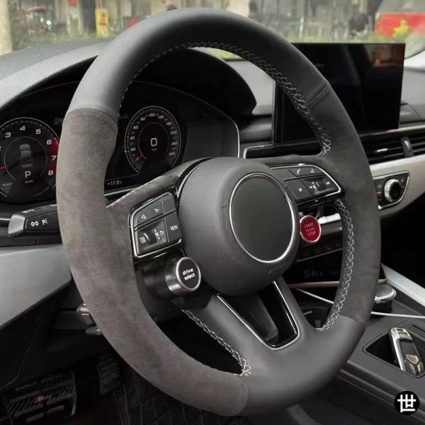 車用ステアリングホイールカバー DIY スエードレザー AUDI A3 A4 A5 A6 A7 S3 S7 S8 R8 Q2 Q3 Q5 Q7 Q8 SQ5 TT RS3 RS6用 オートアクセサリー