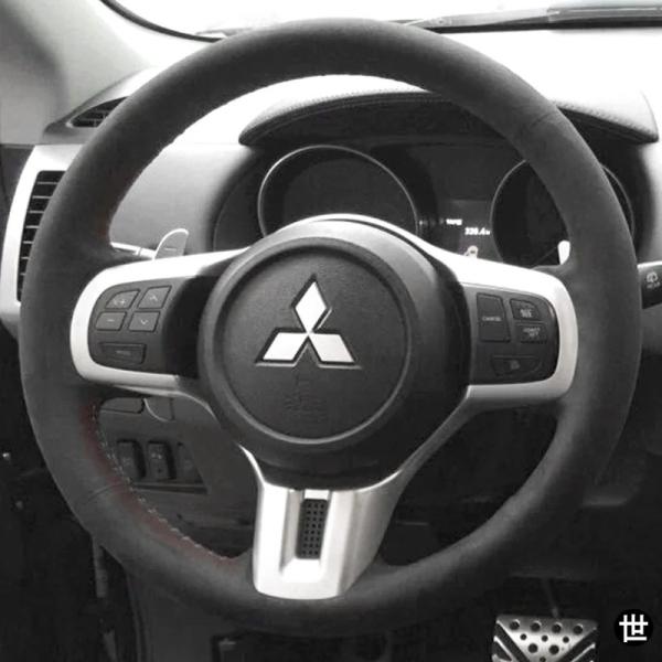 三菱ランサーエボリューション10 EVO X 10 2008-2015用ブレードカーステアリングホイールカバーフルカバースエード＆カーボンアクセサリー