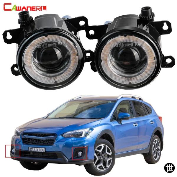 スバルXV 2013-2023用 左右LEDフォグランプアセンブリ エンジェルアイ DRL デイタイムランニングライト 30W 8000LM 12V 2個セット
