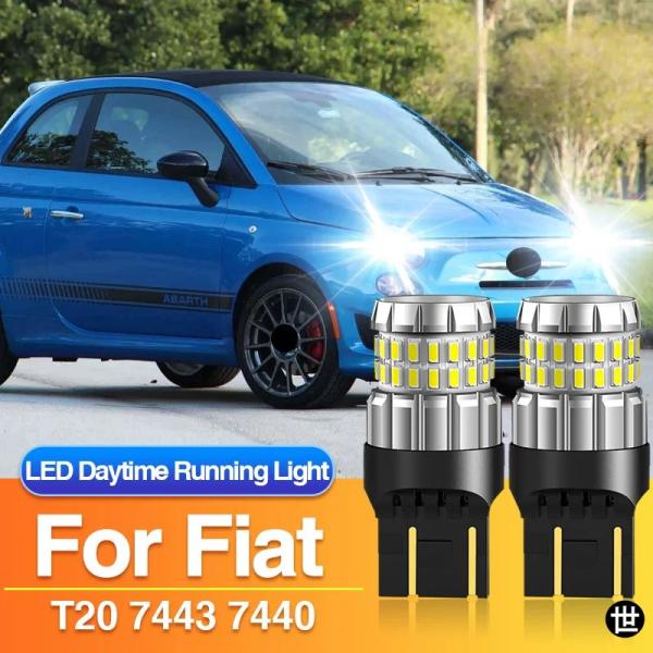 フィアット500/500C/500L/デュカト用7443 LEDデイタイムランニングライト2個 T20 W21/5W 7440 W21W デイライト CANBU