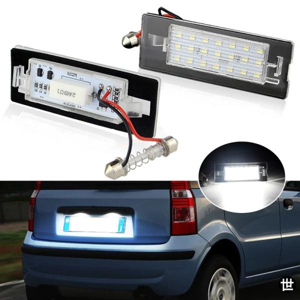 フィアット パンダ MK3 タイプ 169 MK4 312 319 用白色 LED ナンバープレートライト 2個セット バックライトランプ 車用アクセサリー O