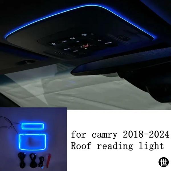 トヨタ カムリ 2018-2023 用 車用 LED ルーフ読書灯 車内装飾ランプ ムードライト アンビエントライト アイスブルー
