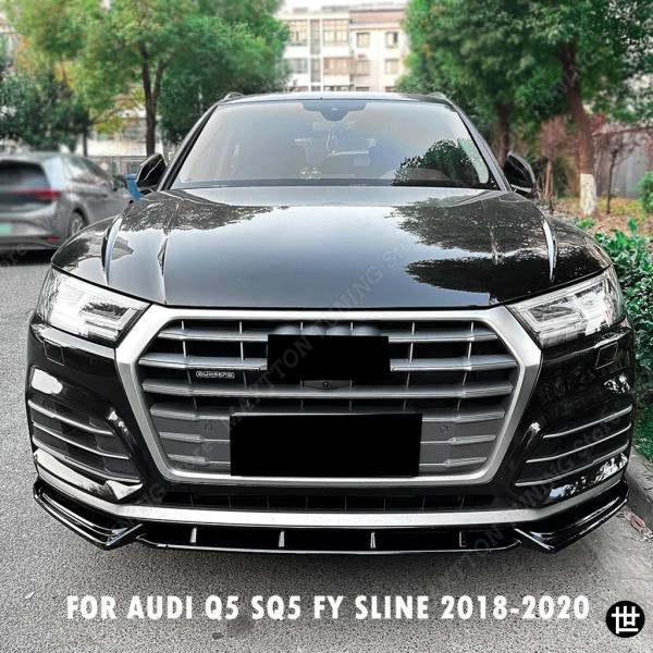アウディ Q5 SQ5 FY SLINE 2018 2019 2020 用フロントバンパーディフューザーリップスポイラー 3個セット フロントスプリッター カー