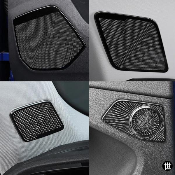品 アウディ Q3 F3 2018-2021 用カーアクセサリー ドアオーディオスピーカーカバー サウンドサークルリングトリムステッカーフレームインテリア装飾