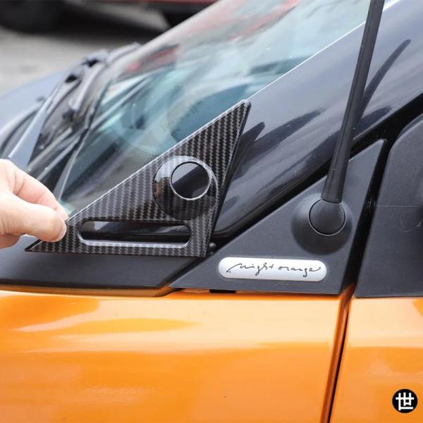 ベンツ スマート 451 フォーツー 2009-2015 ABS 車用三角トリムパネル Aピラーアンテナ装飾ステッカーアクセサリー