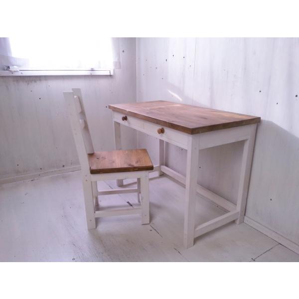 デスクとチェアのお得なセット 無垢 ヒノキ 家具 アンティーク 手作り
