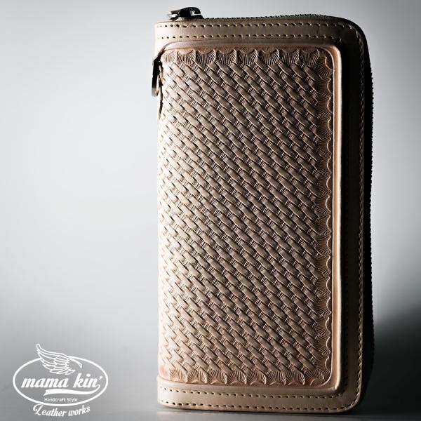 ジッパー/メンズ財布/カービングウォレット/ラウンドファスナー