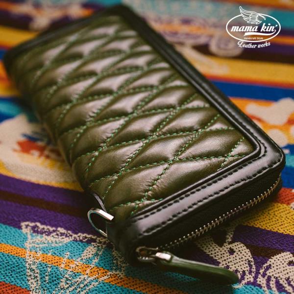 # ブラウンレザー ジッパー財布 Amazon | [Mama kin'] ラウンドファスナー/長財布/メンズ財布