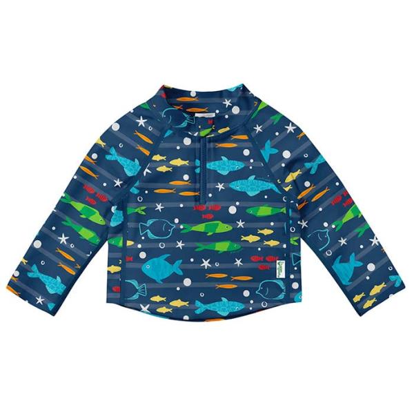 [アイプレイ] ラッシュガード Zip Rash guard ベビー Navy fish XL:24months