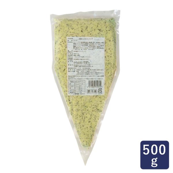 香り高いバジルをクリーミーなドレッシングで和え、コクのあるチーズを加えたまろやかな味わいのパン用フィリングです。解凍後、そのままお召し上がりいただけますが、加熱後も色鮮やかな緑色を保ちますので、焼き込みパン、調理パンいずれにもお使いいただけます。