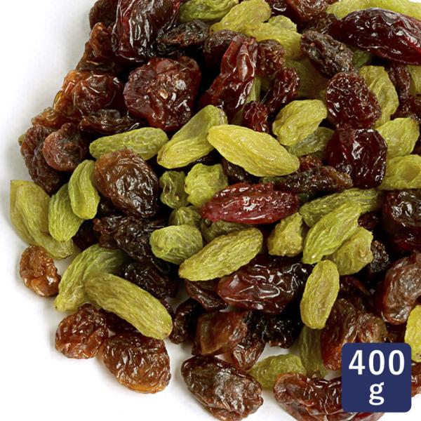 レッドレーズン、グリーンレーズン、サルタナレーズン、カリフォルニアレーズンの4種をミックスいたしました。パン、パウンドケーキなどに混ぜ込んで、お好みでお使いください。