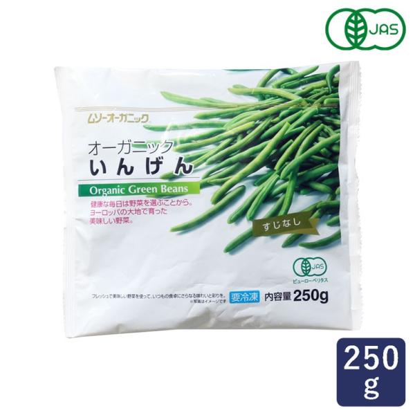 冷凍野菜 有機JAS オーガニック 冷凍いんげん 250g すじなし MUSO