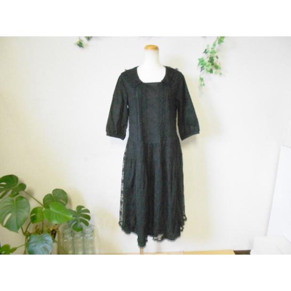 【美品】豪華✨️ ピンクハウス ローズ柄 ワンピース リボン ＆ はしごレース付 PINK HOUSE（ピンクハウス） 2016年 新品 69120円 刺繍入レース