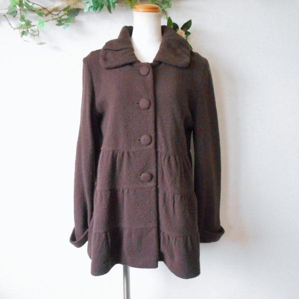 ピンクハウス　オレンジブラウン ロングコート 後ろリボン付き　新品未使用　タグ無 PINK HOUSE（ピンクハウス） ウール 100％ バック リボン の 可愛い