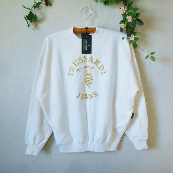 ☆20%割引☆TRUSSARDI JEANS ホワイト　トレーナー　48 ☆20%割引☆TRUSSARDI JEANS ホワイトトレーナー48