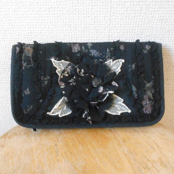 株)さえら アキアカネ Akiakane 長財布 チュール レース お花 株)さえら アキアカネ Akiakane 長財布 チュール レース お花