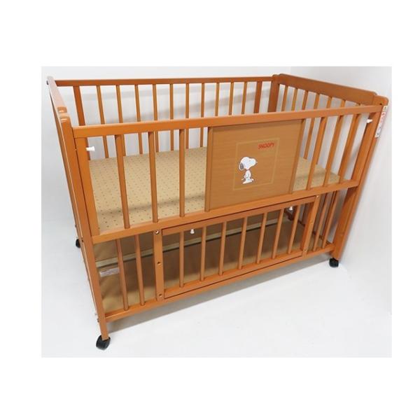 中古 キンタロー 3wayスヌーピーa ベビーベッド ライトブラウン ママズストア 通販 Yahoo ショッピング