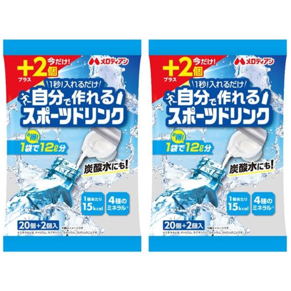 メロディアン 飲料 自分で作れる スポーツドリンク 20個+2個増量 × 2袋
