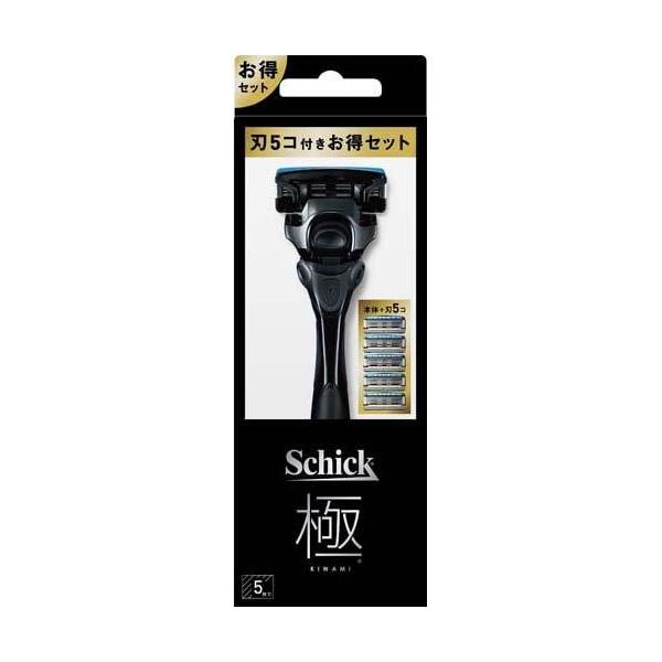 Schick シック 髭剃り カミソリ 極 KIWAMI 5枚刃 コンボパック ホルダー (本体 刃付き + 替刃4コ入)
