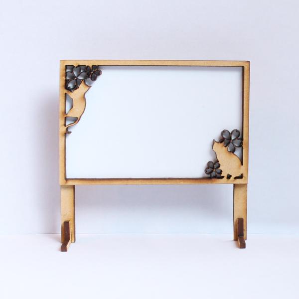 NO.94 固定式: 木製 ドールハウス ドールBOX:ホワイト 背景ボード