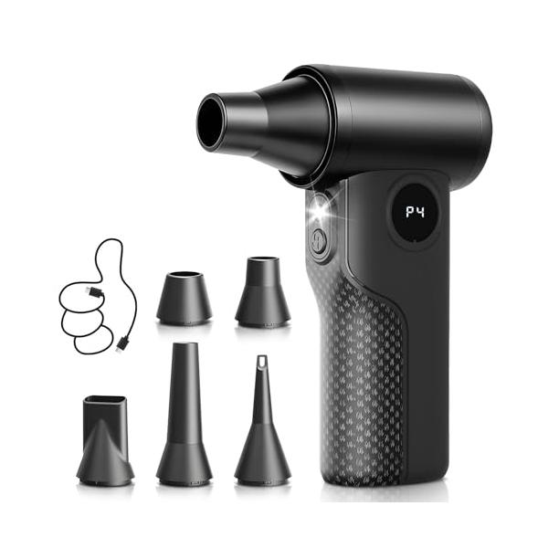 エアダスター 電動 ブロワー 超ミニ【家電批評ベストバイ受賞】小型エアーダスト 最大風速120m/s 4段階風量調整 5種類ノズル BOLYDO