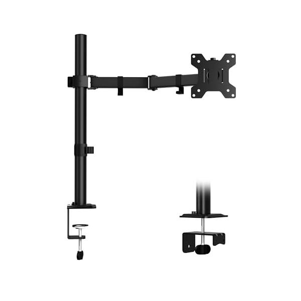 シングルモニターアームブラック/-/MA11・Style:シングルモニターアーム・製品仕様：対応モニターサイズ：13〜27インチ　X　1台　、本体の高さ：42.5CM　アーム長さ：43CM、耐荷重：8KG　VESAサイズ：7.5CM*7.5...