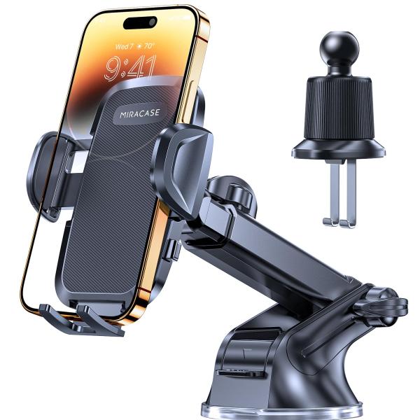 他サイト： Miracase スマホホルダー 車【業界改良強力吸盤 】 車 スマホスタンド 車載スマホホルダー【二重メタルフック+3軸伸縮アーム 】車吹き出の商品画像