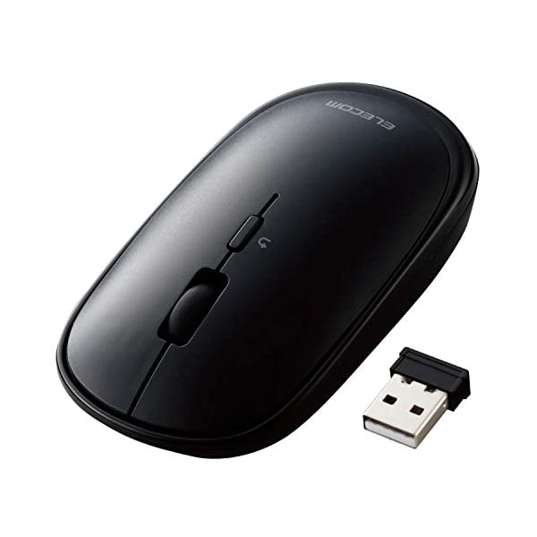 エレコム ワイヤレスマウス 無線2.4GHz Slint M-TM10DBBK/EC 薄型 静音 4ボタン プレゼンモード機能付 Windows