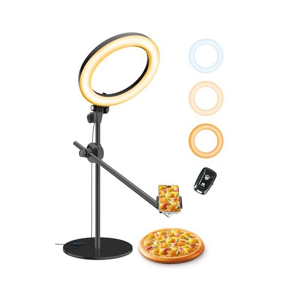 LUXSURE リングライト 撮影用ライト 10.5インチ 俯瞰撮影 スマホ