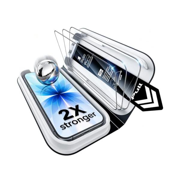 ESR iPhone 17 ガラスフィルム 3枚入り 秒貼革命 15KG耐衝撃 16pro保護フィルム Classic