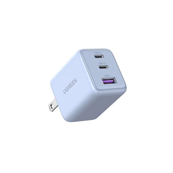 UGREEN 充電器 type-c 30W (2*USB-C+1*USB-A) 【PSE技術基準適合/PD3.0対応/30W急速充電/コンパクト