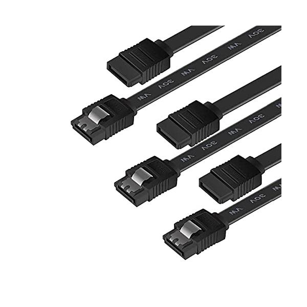 他サイト： BENFEI SATAケーブル (ストレート型) 45cm 3本セット SATA3 6Gbps 対応 ラッチ付き SSDとHDD増設-ブラックの商品画像