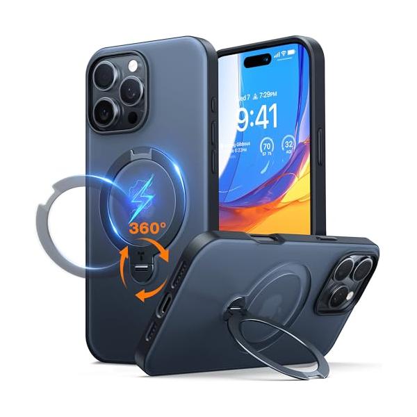 TORRAS iPhone 16 Pro用 ケース ゼンマイ式スタンド縦横両対応 新型ゼンマイ式 ・本体新色にピッタリ！】TORRAS iPhone 16 Pro