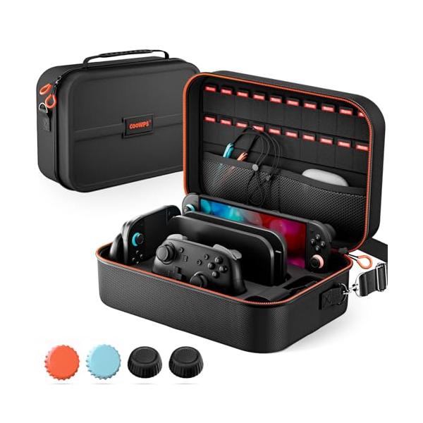 【Switch 2 ケース対応】 COOWPS switch 2 収納ケース 持ち運び便利 防水 防塵 防汚 耐衝撃 全面保護 ゲームカード20