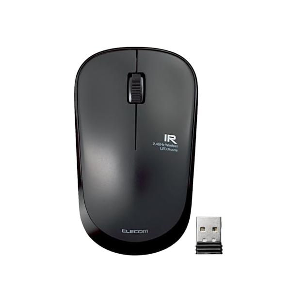 エレコム ワイヤレスマウス 静音 3ボタン 省電力 約2.5年電池交換不要 ブラック M-IR07DRSBK/EC