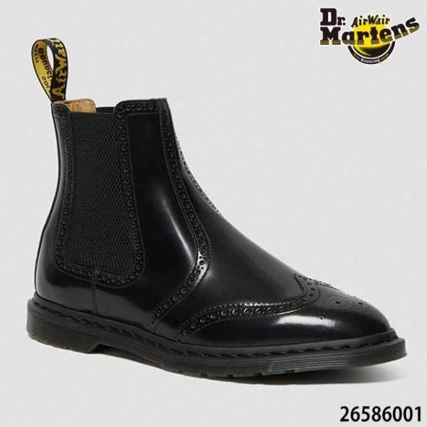 GRAEME BROGUE LEATHER BOOTS BLACK POLISHED SMOOTH 26586001