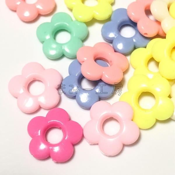 アクリルビーズ 穴あきフラワー 19ミリ 50個 : まみー工房ヤフー