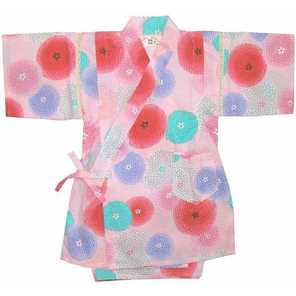 送料無料】【菊ずくし柄(ピンク)】日本製 本格仕様 ベビー こども(子供) 甚平上下2点セット 80・90・100・110cm対応<br>子供/じんべい/女の子/ :2065p:ママとベビーの専門店マムマム 通販 日本製 本格仕様 こども(子供) 甚平上下2点セット 120・130cm対応こども 子供 じんべい チャイルド 男の子 女の子
