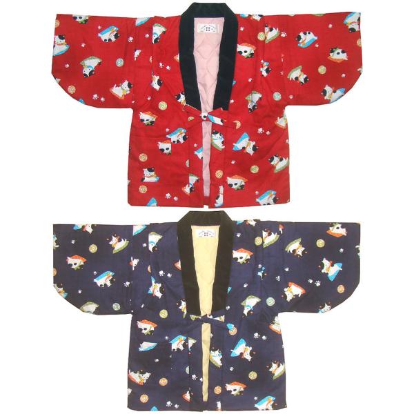 とってもかわいらしい、子猫柄の 別珍衿 はんてん★別珍衿が、和装の雰囲気を高め、手の凝った仕様です。★袖先を少し絞っていて、温さが逃げません。中綿入りで、とてもあったかです。衿の素材は別珍を使用しており、肩上げ加工も相まって日本の伝統の良さ...