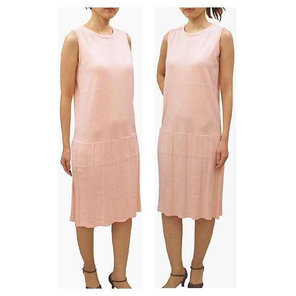 細ゲージ（１２ゲージ）で、動きやすく、涼しげな夏ニット♪ローウエストで切替え、裾の編目の変化で、プリーツのように見えるデザイン！綺麗な色目の上品な、ピンクで好感度のアップ♪産後にも着用できるように、やや細身に仕上げています。マタニティを意識...