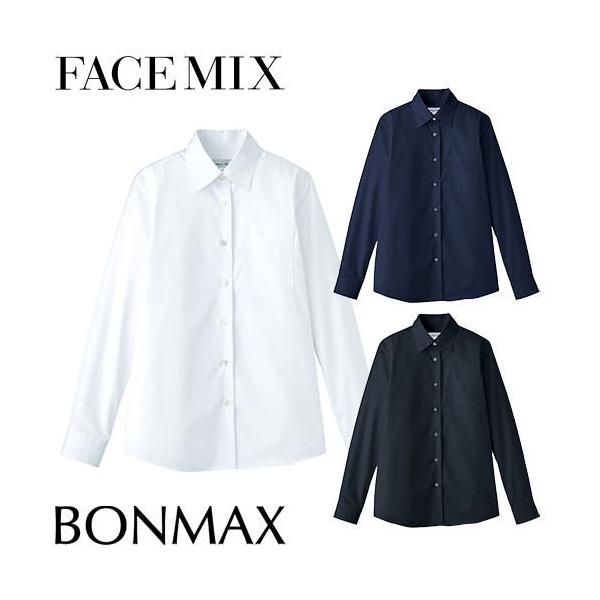 シャツ ワイシャツ ワイドカラー FACEMIX フェイスミックス レディス