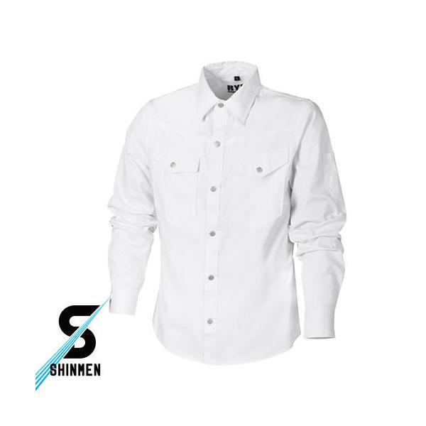 作業服 長袖シャツ シンメン 綿ストレッチ長袖シャツ 99500 作業着 通年 秋冬