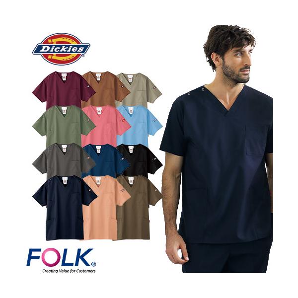 スクラブ 白衣 医療 ディッキーズ Dickies 男女兼用 半袖 7033SC