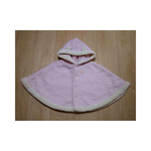 【sale セール 30%off 12/23-1/6】ミキハウス miki house MIKIHOUSE 子供服  女の子 マント ケープ ピンク 冬 冬服  70cm 90cm ★3 キッズ ベビー ベビー服 ガールズ 子供リサイクル ...