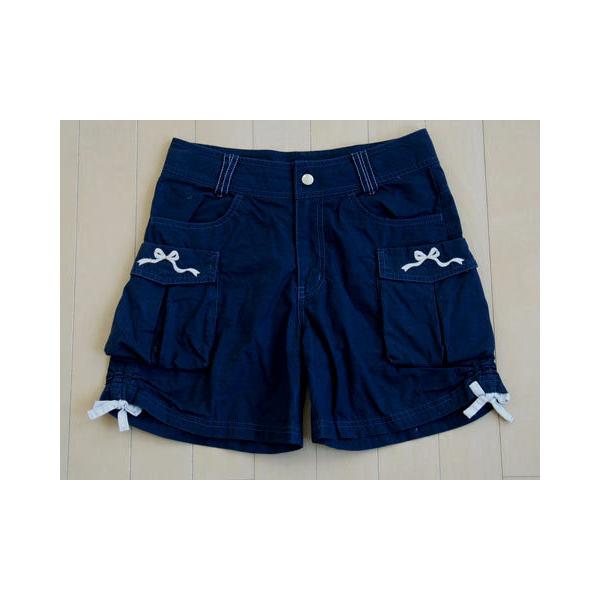 ポンポネットジュニア pom ponette junior  子供服 女の子 M 150cm ショート パンツ 紺 ネイビー 春 夏 ★2   ボトムス ガールズ  キッズ ジュニア   古着