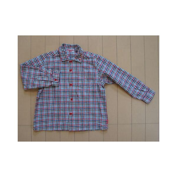 ミキハウス アウトレット miki house mikihouse 子供服 男の子 110cm 長袖 シャツ 起毛素材 秋 冬 チェック 赤 焦げ茶 ★3 トップス キッズ ボーイズ