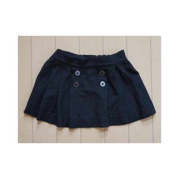 ベベ bebe 子供服 女の子 100cm スカート グレー ボックスプリーツ 春 夏 秋 ★3 ボトムス ガールズ 女児 キッズ  古着