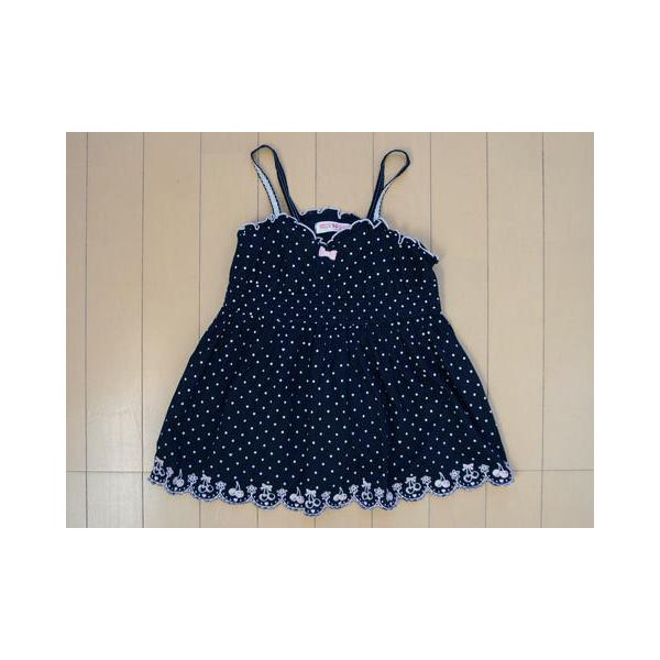 メゾピアノ mezzo piano アウトレット 子供服 女の子 120cm キャミソール ブラウス ノースリーブ 黒 水玉 春 夏 ★3  トップス ガールズ 女児 キッズ 古着