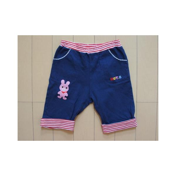 ミキハウス アウトレット miki house mikihouse 子供服 女の子 100cm パンツ ハーフ丈 紺 カットソー 春 夏 ウサコちゃん ★3 ガールズ 女児 キッズ  リサイクル